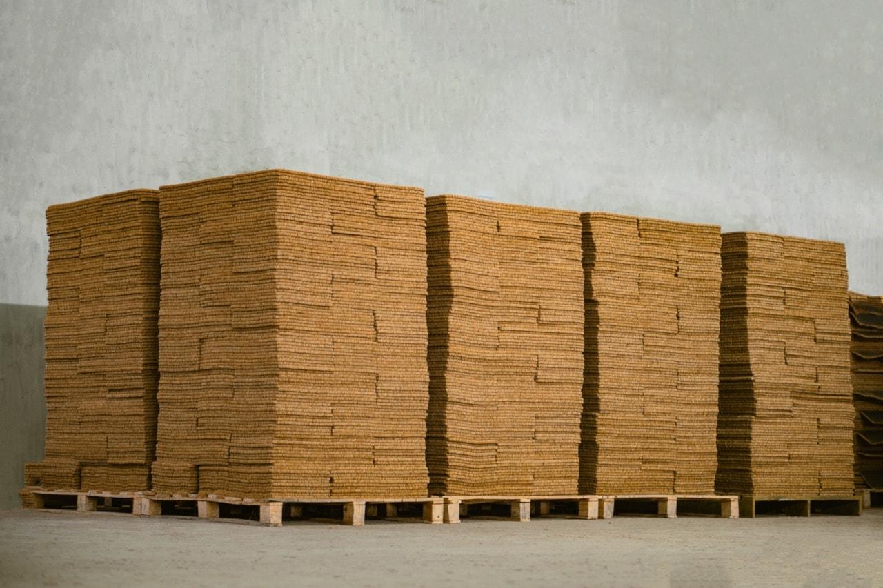 Pallets of coir products ready to ship